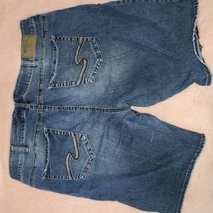 Silver Elyse Bermuda Shorts, Size 20